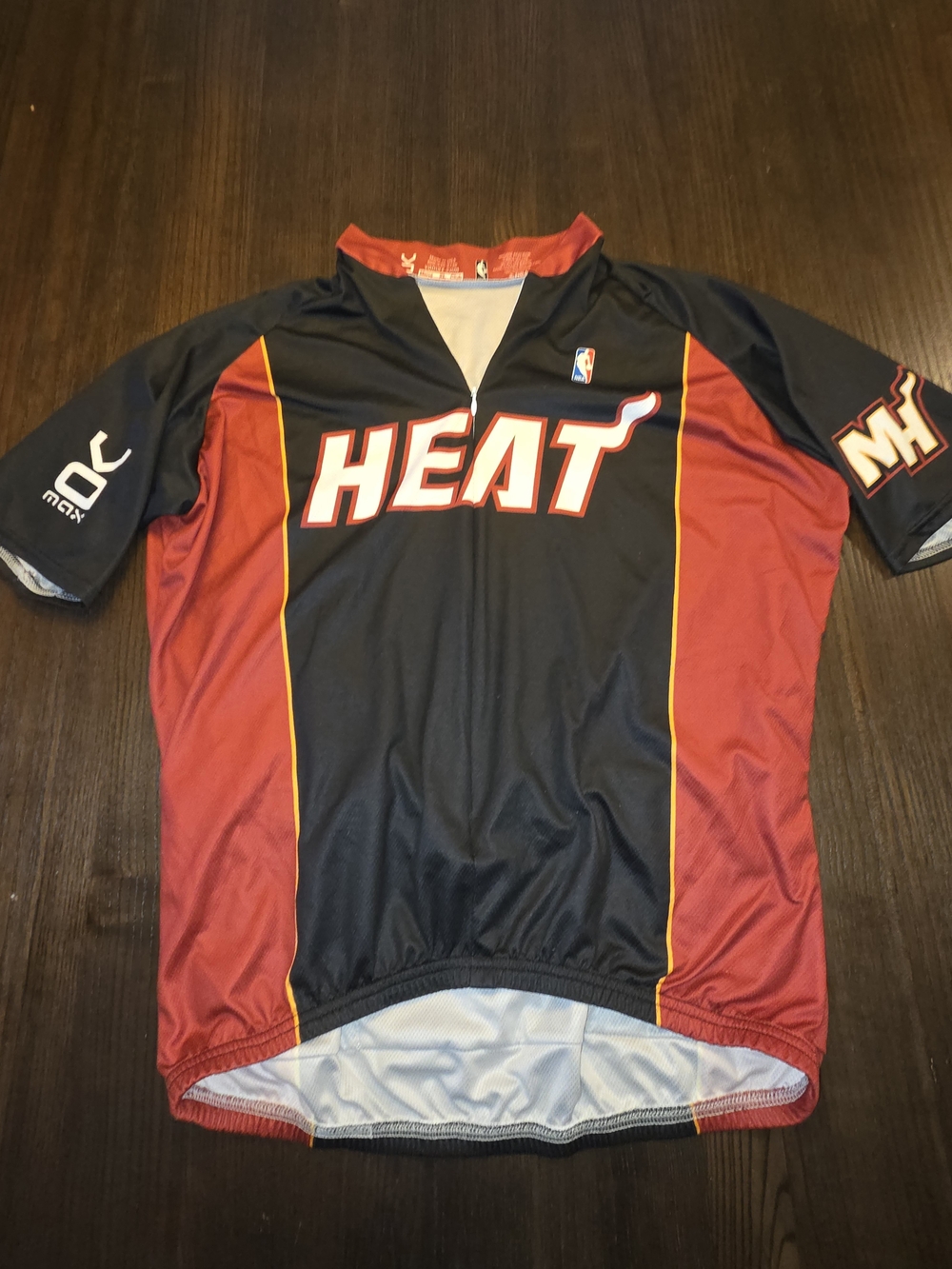 NBA Miami Heat Black and Red Cycling Jersey